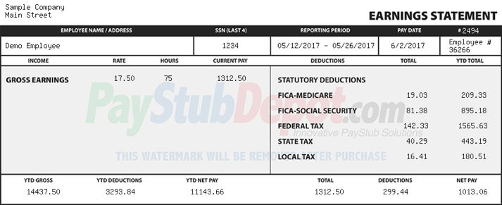 pay stub to calculate your monthly budget